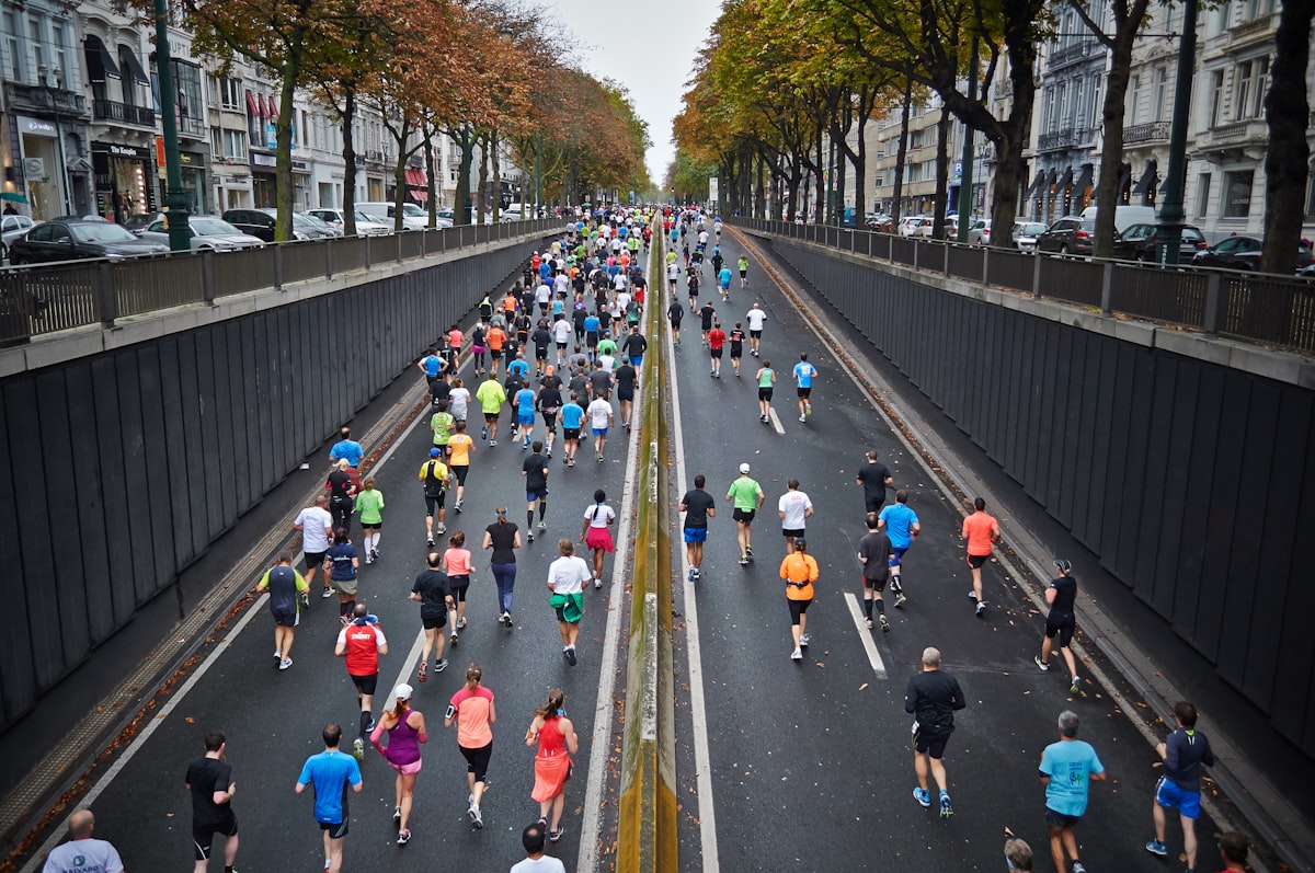 Athlete training outdoors